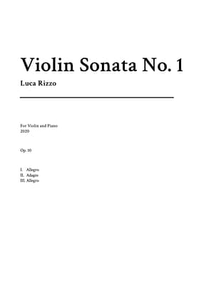 Violin Sonata No. 1, Op. 10 [Digital Download]